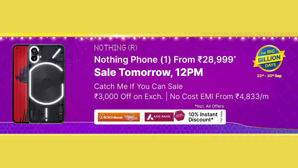 Nothing Phone 1 در Flipkart با قیمت روپیه در دسترس نیست.  ۲۸۹۹۹ در ۲۰ سپتامبر