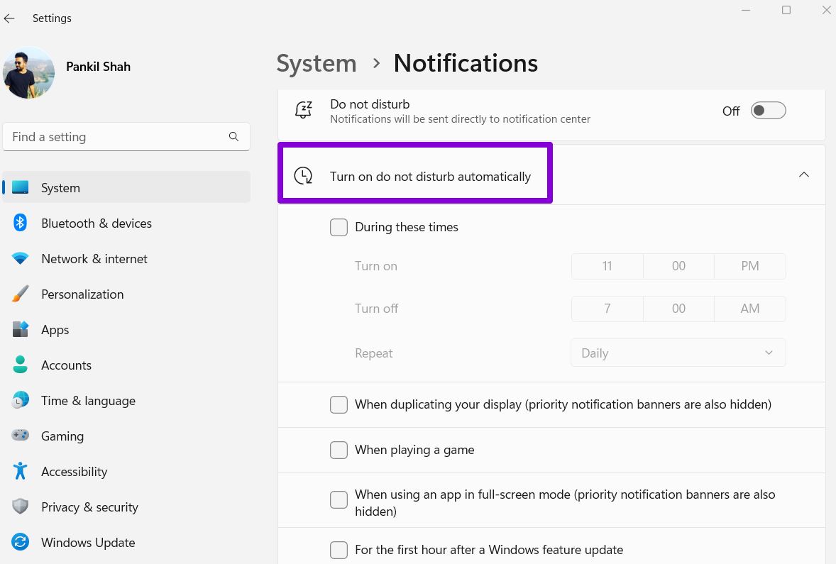 Disable-Automatic-Do-Not-Disturb-on-Windows-11