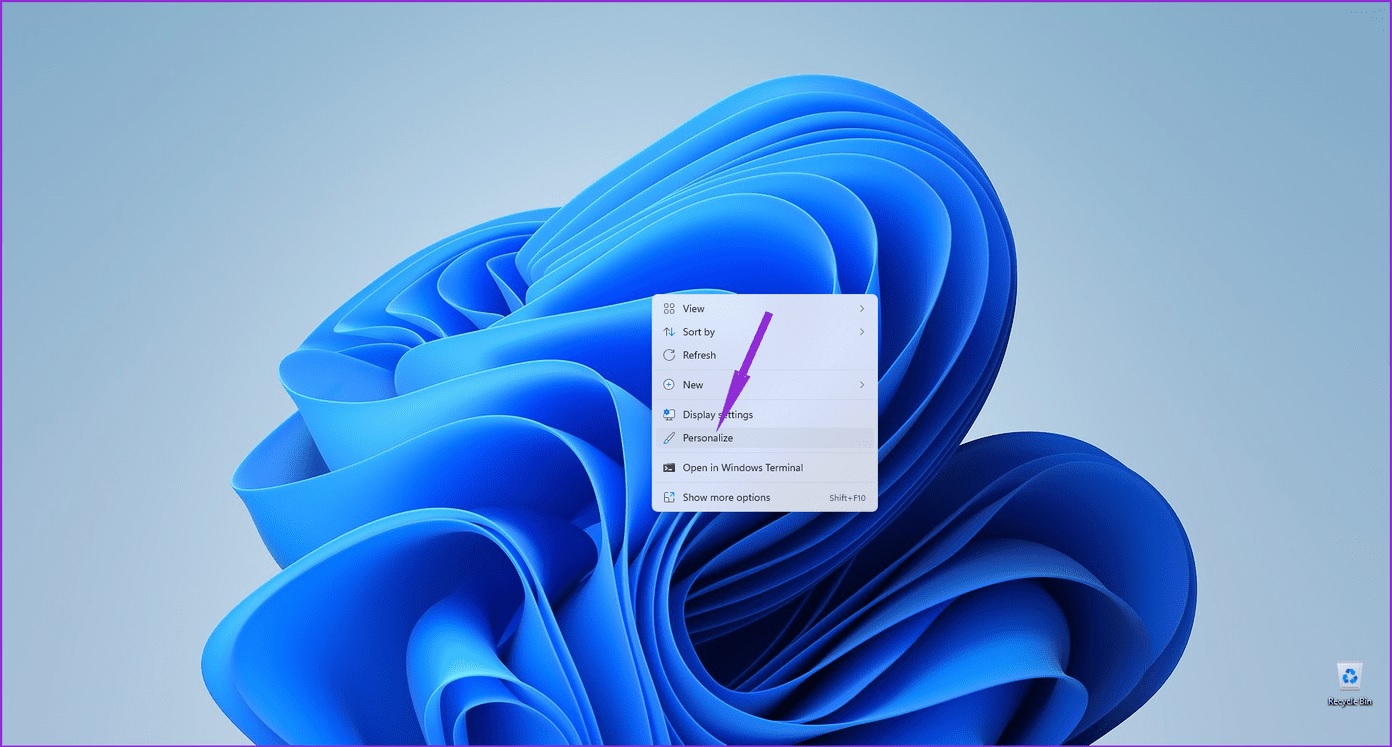 Personalize-desktop-option