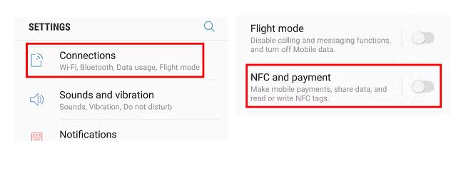 مراحل فعال‌سازی NFC