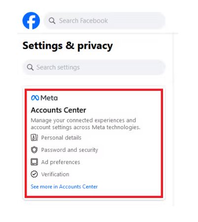 Meta Accounts Center